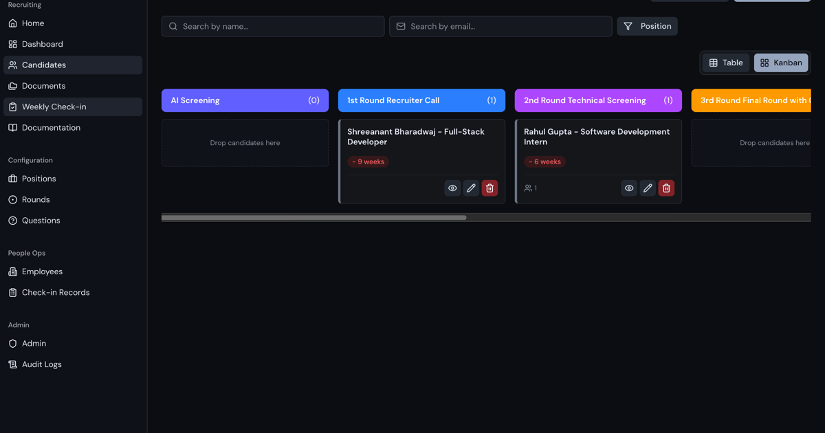 Dark Alpha Capital Internal HR interview Intelligence Platform