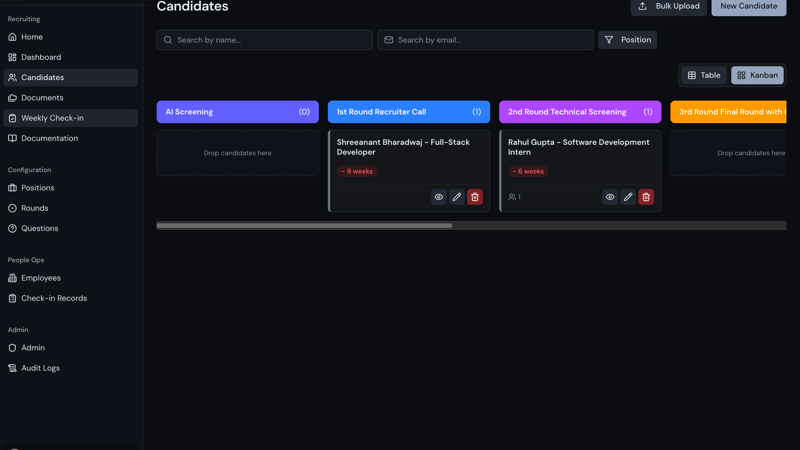 Dark Alpha Capital Internal HR interview Intelligence Platform